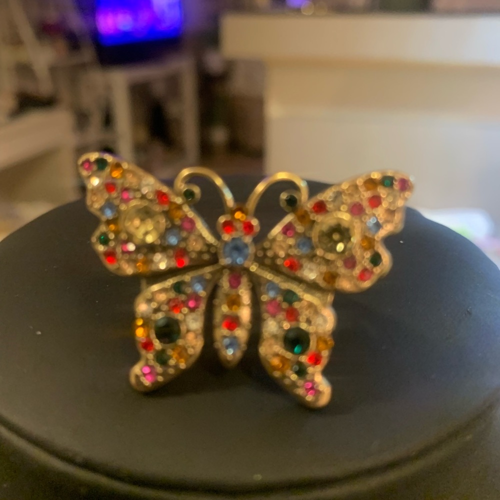 Multicolored Gemstone Butterfly Ring